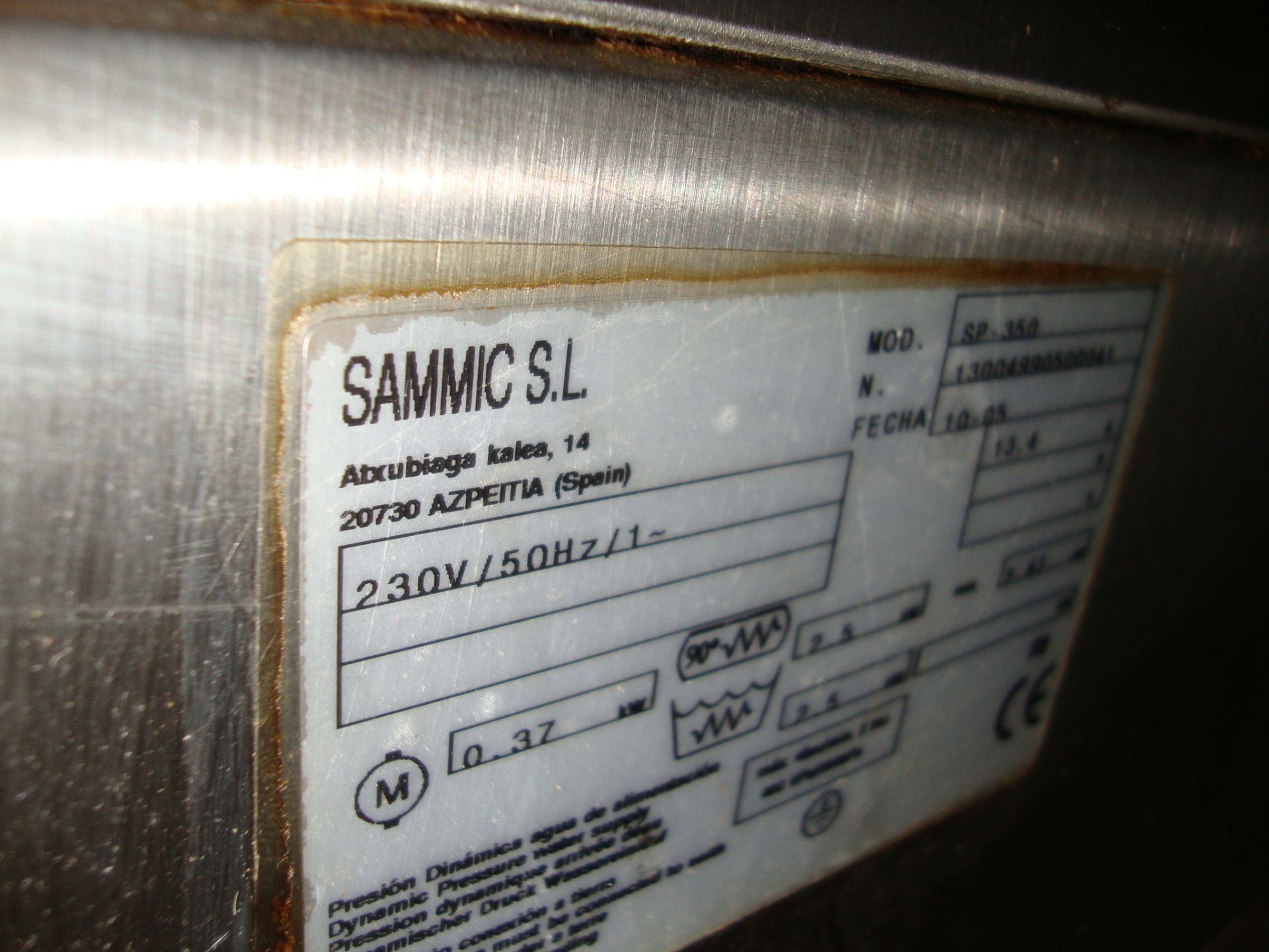 Sammic SP/350 stainless steel glass washer/dishwasher - Image 3 of 3