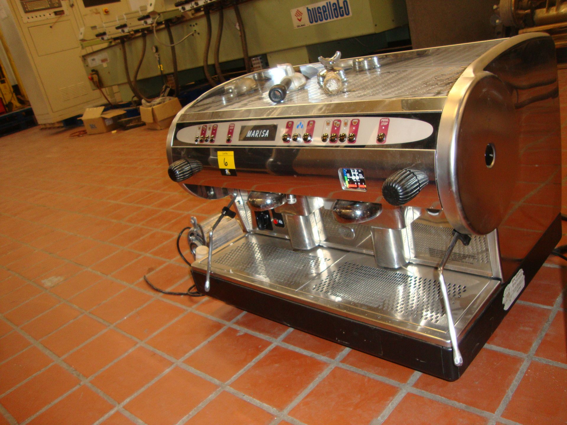 Marisa stainless steel twin head commercial coffee machine including pump pictured to side of - Image 3 of 8