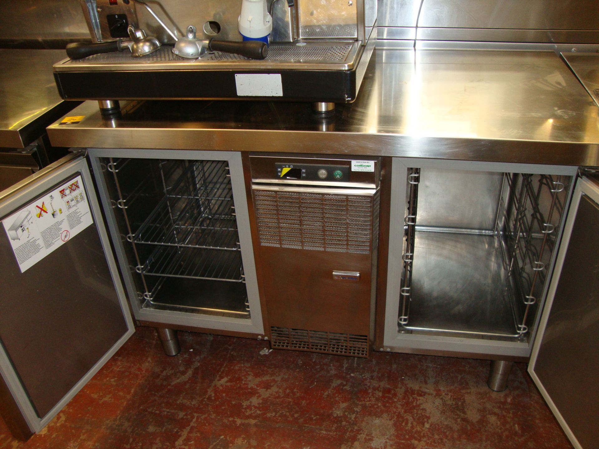 Electrolux TRN132A stainless steel prep counter with freezer compartments below same - Image 3 of 4