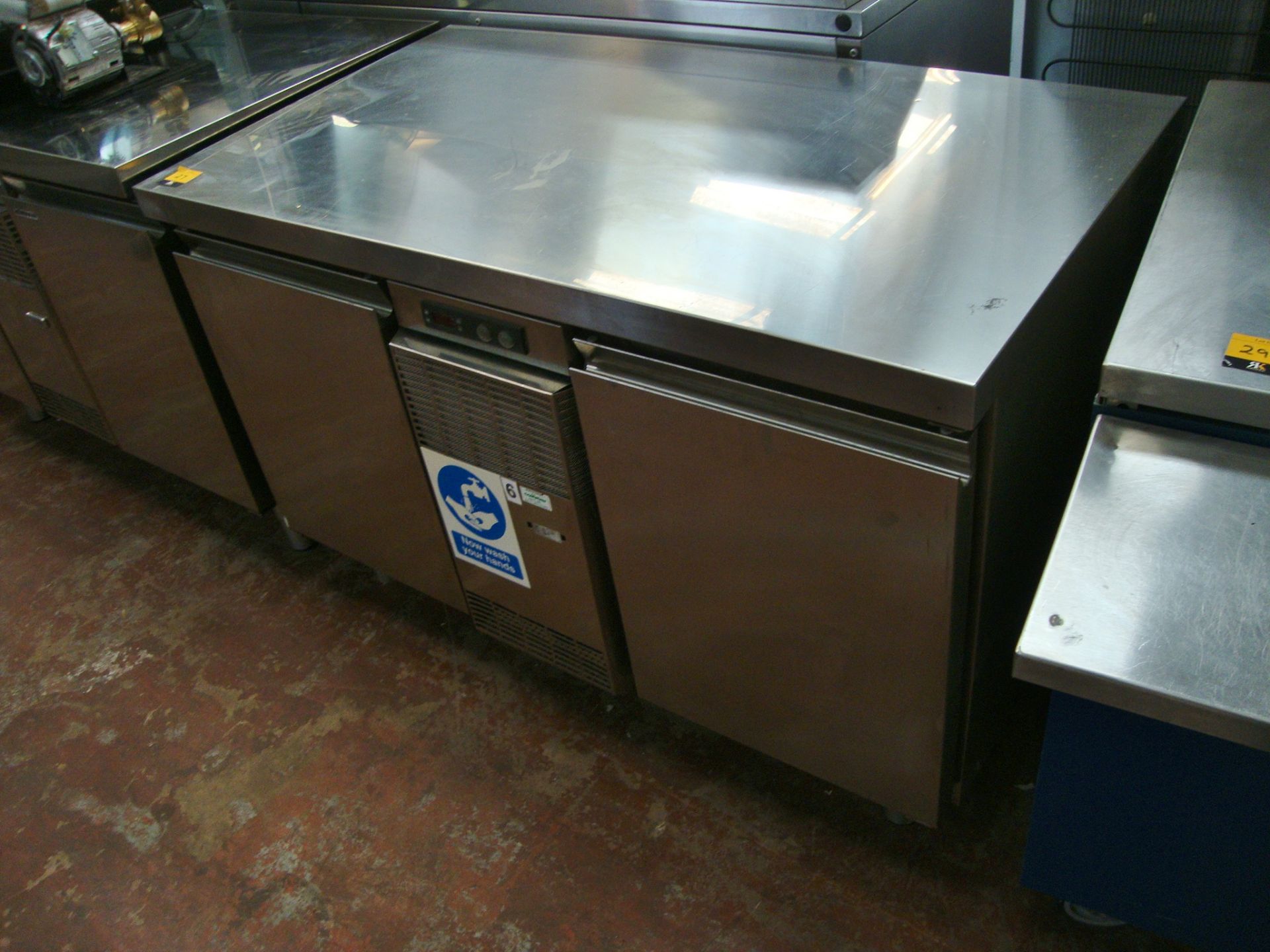 Zanussi TRF132A stainless steel prep counter with freezer compartments below same - Image 2 of 5