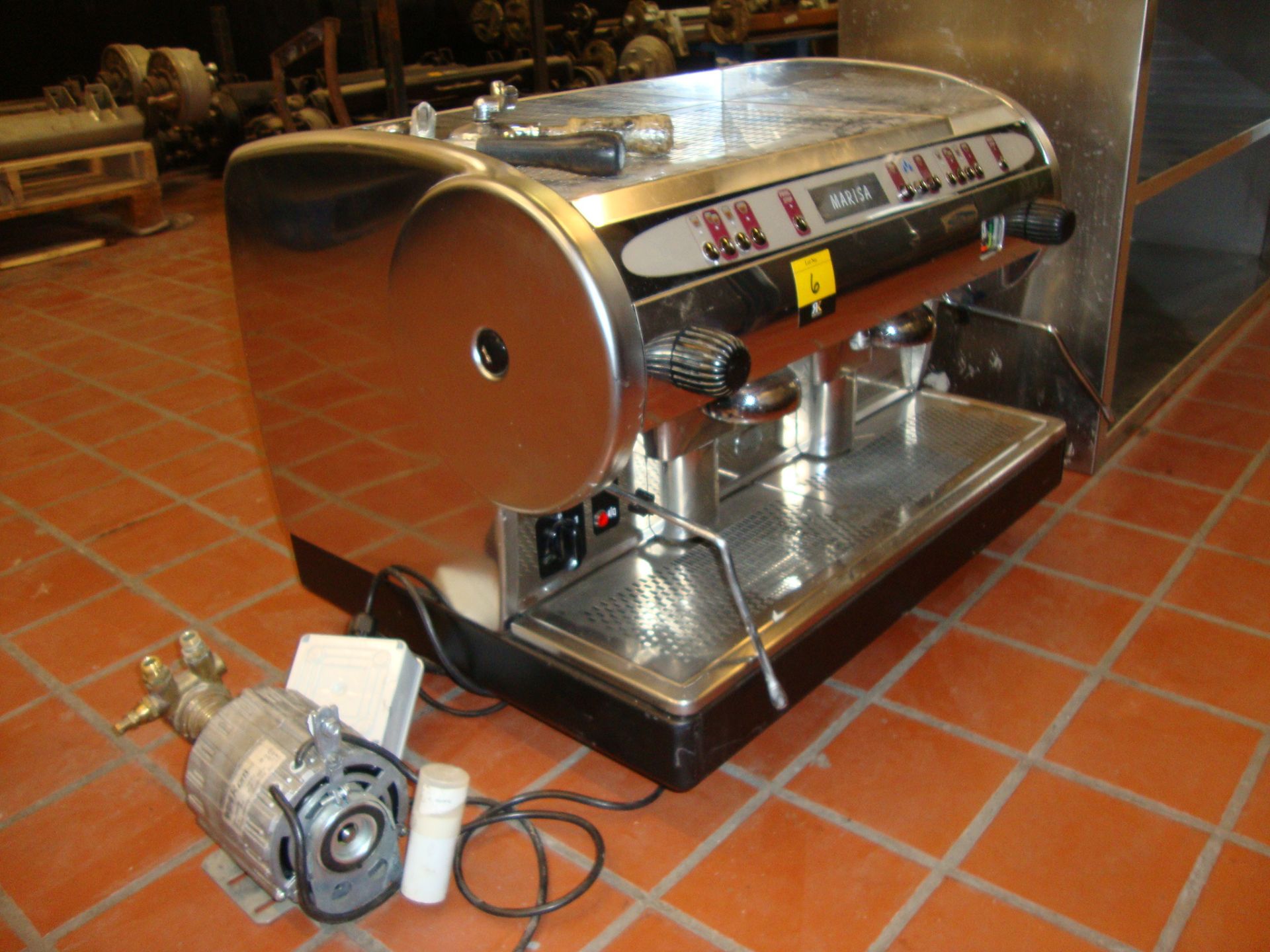 Marisa stainless steel twin head commercial coffee machine including pump pictured to side of - Image 2 of 8