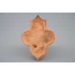 A French medieval relief-decorated ceiling tile, Auvergne region, 14/15th C. - Dim.: 17,5 x 13