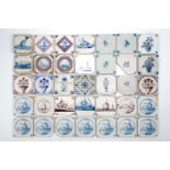 A large collection of antique Dutch Delft and other tiles, 18/20th C. - The Delft tiles are