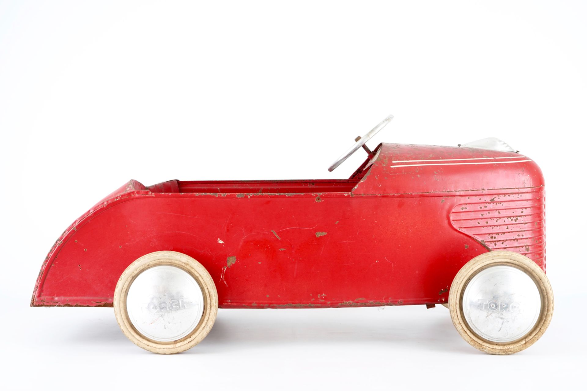 A Torck children's pedal car, mid 20th C. L: 108 cm, W: 48 cm  Condition reports and high resolution - Image 3 of 8