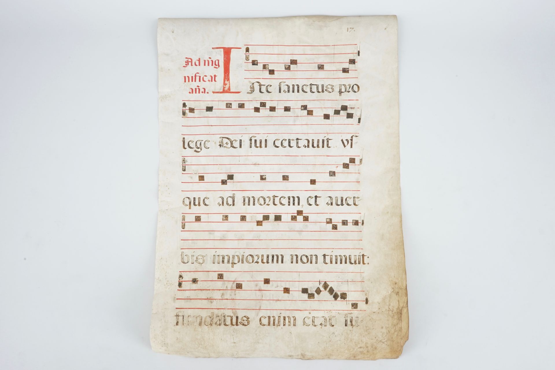 3 large pages from an antiphonary, 17/18th C. Dim.: 70,5 x 49 cm Condition reports and high - Image 3 of 7