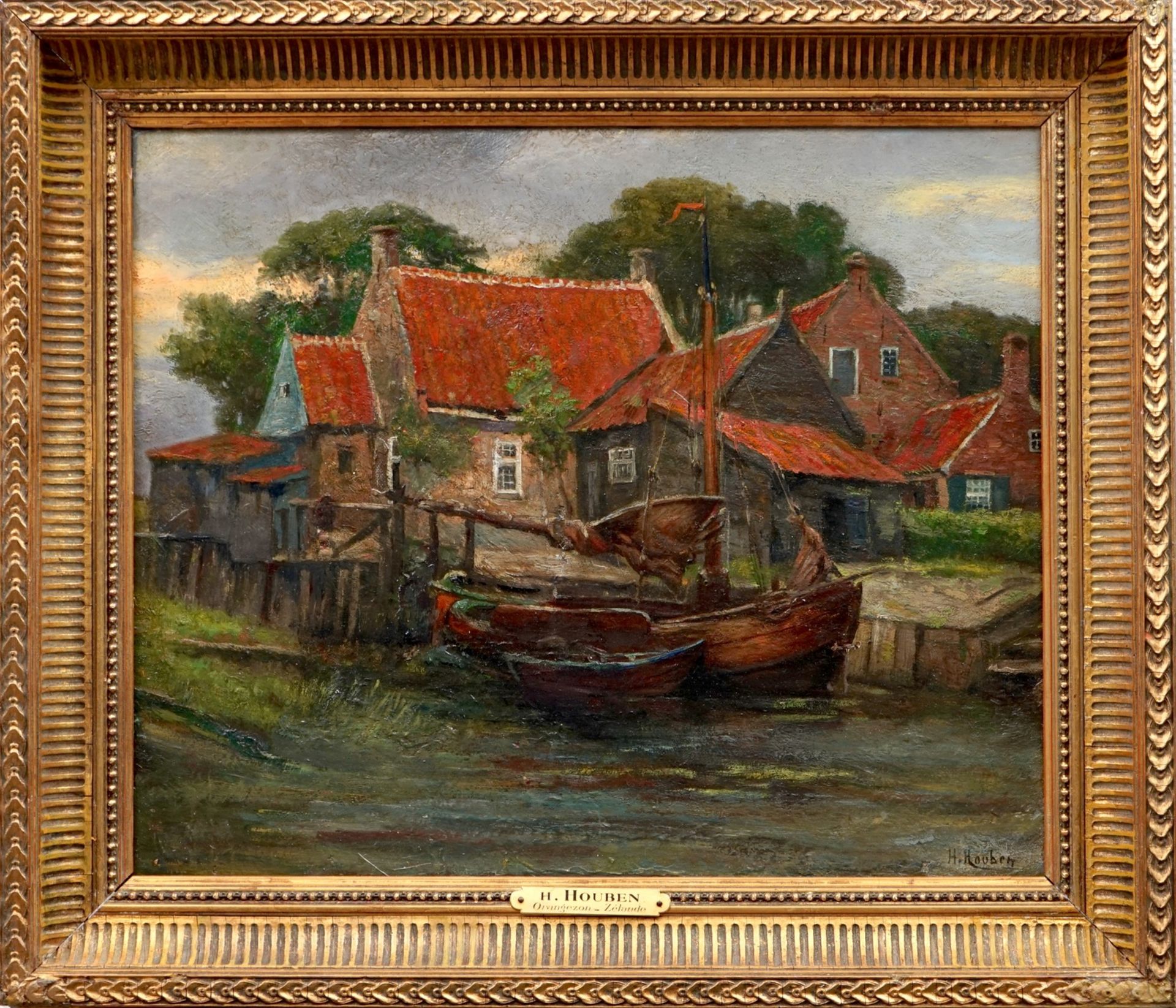 H. Houben (1858-1931), Orangezon-Zélande, oil on canvas Dim.: 56 x 48 cm (frame)Dim.: 44 x 36 cm - Image 2 of 2