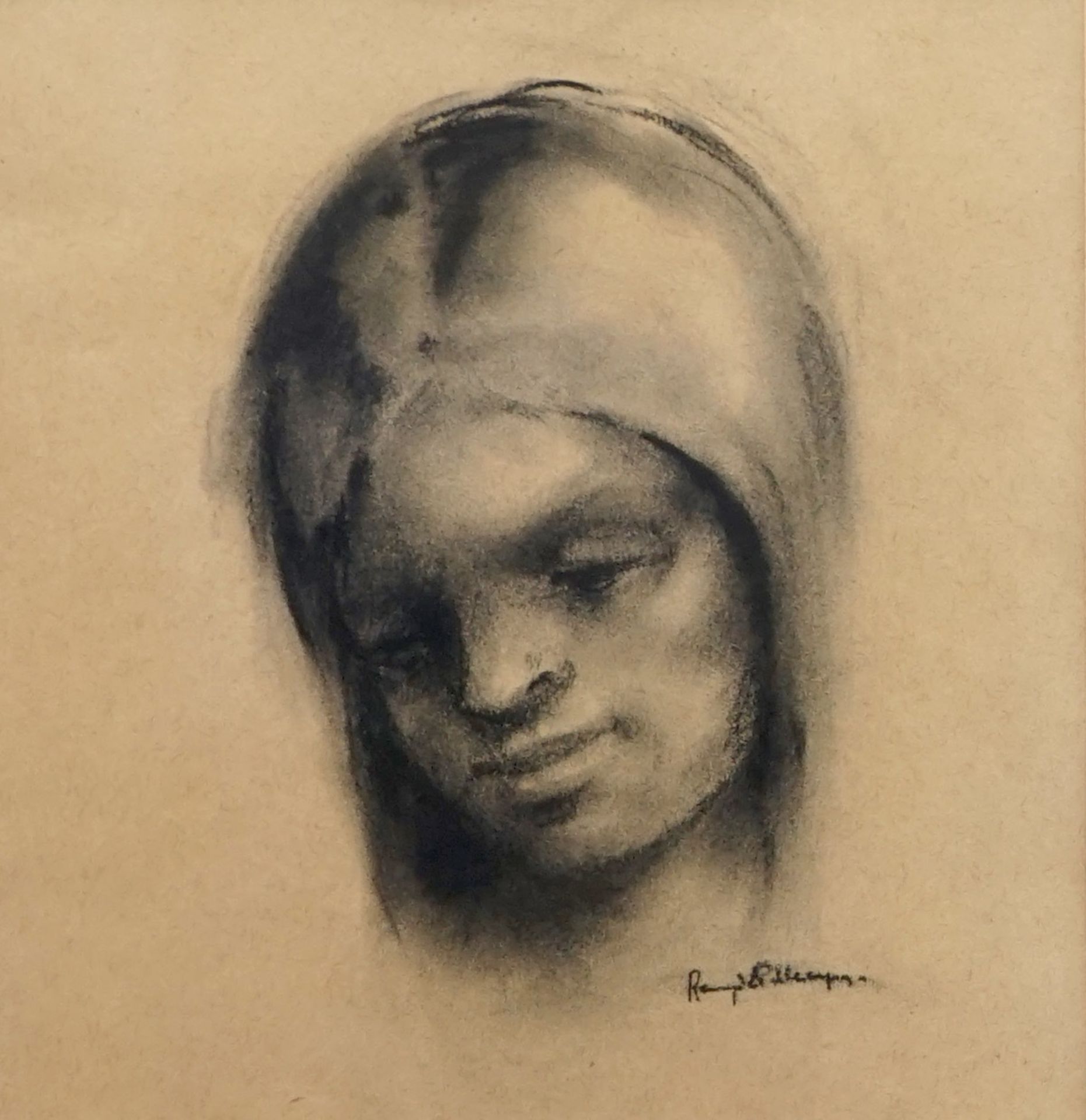 Remi de Pillecyn (1920-1986), three portraits, mixed technique on paper Dim.: 40,5 x 49,5 cm ( - Image 2 of 4