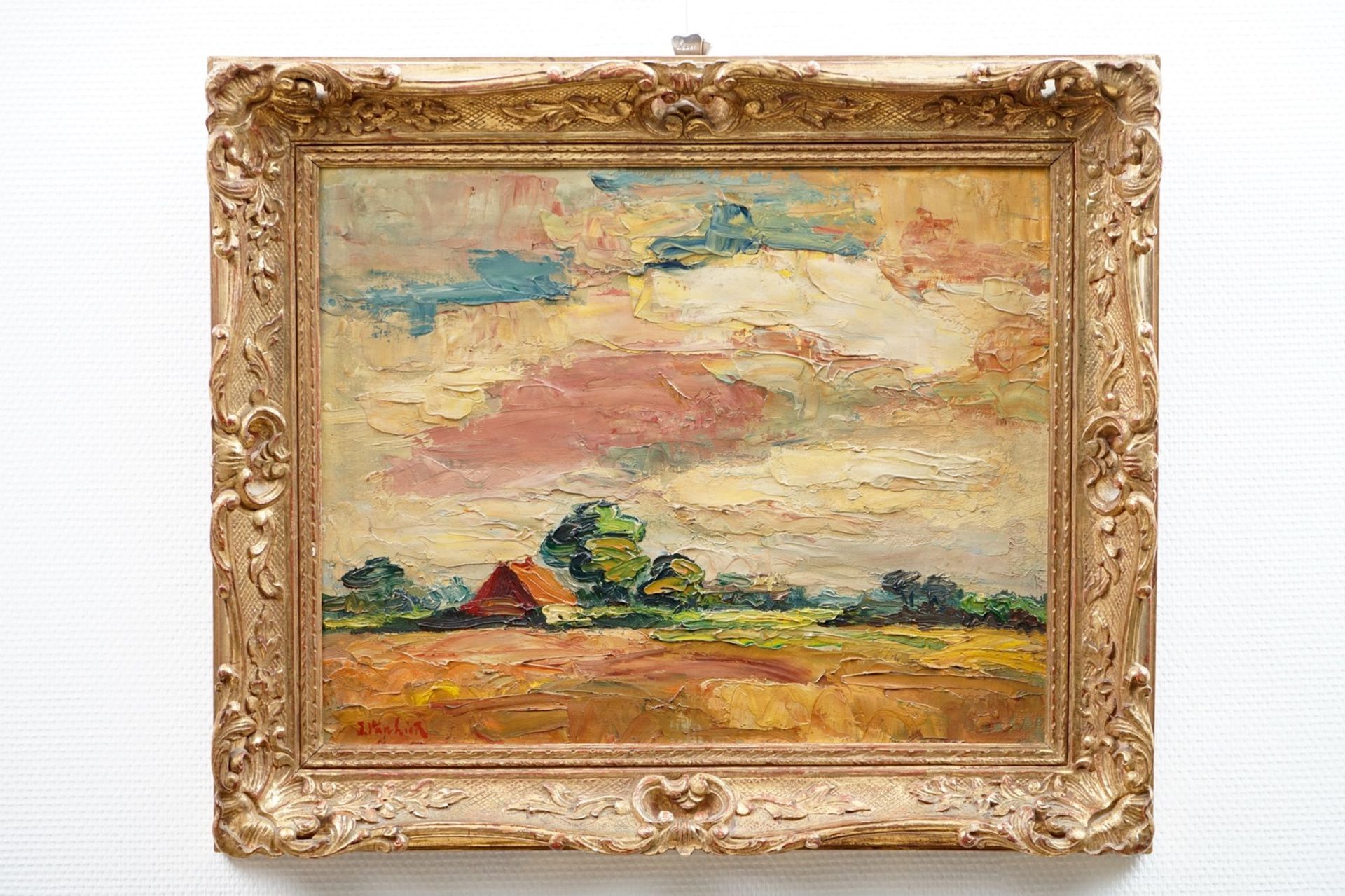 Jan Van Lier (1921), a landscape with a farm, oil on canvas Dim.: 63 x 54 cm (frame) Dim.: 48,5 x 39 - Image 2 of 2