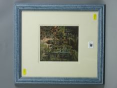 LESLIE JONES lithograph - All Saints Church, Manchester with figures, signed and entitled with