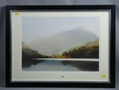 ROB PIERCY coloured limited edition (329/500) print - Llyn Gwynant, signed, 39 x 56 cms