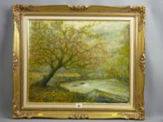 EDWARD (TED) DUMMETT oil on canvas - autumnal river scene, signed and entitled verso 'Autumn on