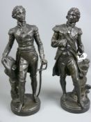 A pair of 19th Century spelter figurines of the Duke of Wellington and Admiral Lord Nelson,