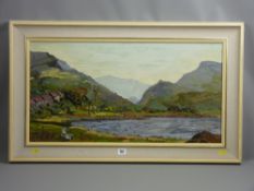 ROWENA WYN oil on board - Welsh lake scene entitled 'Baladeulyn', signed and with artist's address