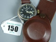 A rare Jaeger Le Coultre circa 1948 Mk II RAF issue pilot's chronometer wristwatch, circular black