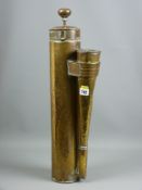 A rare brass fog horn, portable hand held pump action, no visible maker's mark, 60 cms high