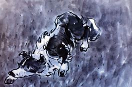 SIR KYFFIN WILLIAMS RA limited edition (156/250) print - Welsh sheepdog in holding position,