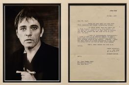 RICHARD BURTON signed typed letter - framed with photograph-print portrait, 25 x 19cms