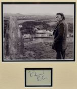 RICHARD BURTON pen signature - framed with photograph-print portrait, 36 x 33cms