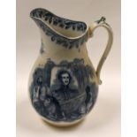 LLANELLY POTTERY - transfer jug to commemorate the death of Prince Albert in 1861, with Britannia in