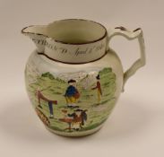 SWANSEA POTTERY - rare pearlware jug with satirical decoration concerning Napoleon 'BONAPARTE