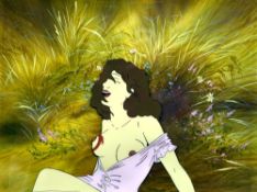 CALON TV official production CEL and background for the 1992 animated version of 'Under Milk Wood'