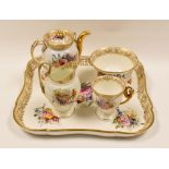 SWANSEA PORCELAIN -  a superb five-piece cabaret-service comprising shaped and lobed tray, 30 x