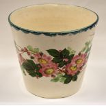 LLANELLY POTTERY - ice-pail of tapering cylindrical form, the exterior painted all round with a