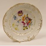 SWANSEA PORCELAIN - plate of alternating lobed form, the border with moulded floral border and