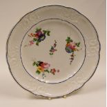 NANTGARW PORCELAIN - plate with alternating lobed border moulded with c-scrolls and love-knots,