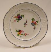 NANTGARW PORCELAIN - plate with alternating lobed border moulded with c-scrolls and love-knots,