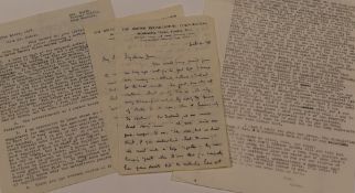 VARIOUS LETTERS RELATING TO DYLAN THOMAS - two interesting Vernon Watkins letters, one of which