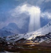 DAVID WOODFORD limited edition (650/750) print - Nant Ffrancon, Snowdonia entitled 'Moment of Light,