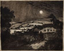 KEITH ANDREW limited edition (58/75) etching and aquatint print - entitled on Tegfryn Gallery