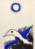 JOSEF HERMAN coloured print - entitled 'Moon Lit Bird', signed fully in pencil, 29 x 21cms