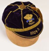 1924-5 WELSH TRIALS CAP AWARDED TO DANNY DAVIES Condition: superb Provenance: from the player's