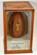 CASED LEATHER RUGBY BALL SIGNED BY BRITISH LIONS TOURING SIDE TO NEW ZEALAND 1971 Condition: in