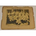 ORIGINAL BLACK AND WHITE MOUNTED PHOTOGRAPH OF ENGLAND TEAM TO PLAY IRELAND 1902