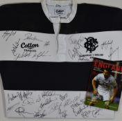 2012 SIGNED AND FRAMED BARBARIANS PRESENTATION JERSEY WITH PROGRAMME FOR ENGLAND v BARBARIANS