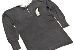 1924 NEW ZEALAND RUGBY UNION 'INVINCIBLES' JERSEY MATCH-WORN BY HANDLEY BROWN Condition: with