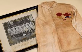 1923 RUGBY CENTENARY MATCH-WORN JERSEY FOR ENGLAND & WALES COMBINED XV Worn by Gwilym Michael (