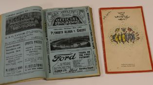 BOUND VOLUME OF APPROX 25 CARDIFF RFU PROGRAMMES FROM 1925/26 COLLECTED BY THAT SEASON'S CAPTAIN -