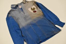 1923 FRENCH INTERNATIONAL RUGBY JERSEY MATCH-WORN BY P MOREAU Condition: faded folded areas where
