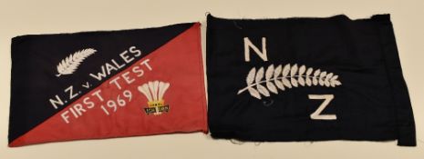 RUGBY UNION TOUCH-JUDGE FLAG FOR NEW ZEALAND v WALES 1969 & A NEW ZEALAND ONLY SIMILAR Condition: