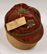 1923 WALES v ENGLAND RUGBY UNION CAP FOR GWILYM MICHAEL Condition; good, colour held, small hole