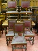 An Edwardian mahogany trademarked dining table on turned and reeded legs with brass and brown pot