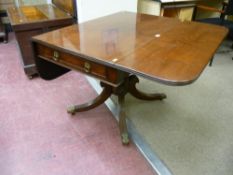 An excellent 19th Century mahogany pedestal Pembroke table, the rectangular top and twin flaps