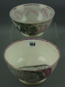 Sunderland lustre - a circular pedestal bowl 'Ancient Order of Foresters' and 'Forget-Me-Not' with