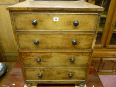A Georgian mahogany chest type commode with lift-up top section, pine carcass with brass hinges