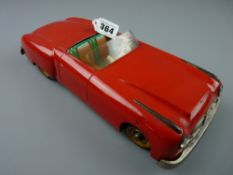 Toys - a Joseph Neuhriel (JNF, Germany) clockwork 'Gigant' red sports car, 30 cms long