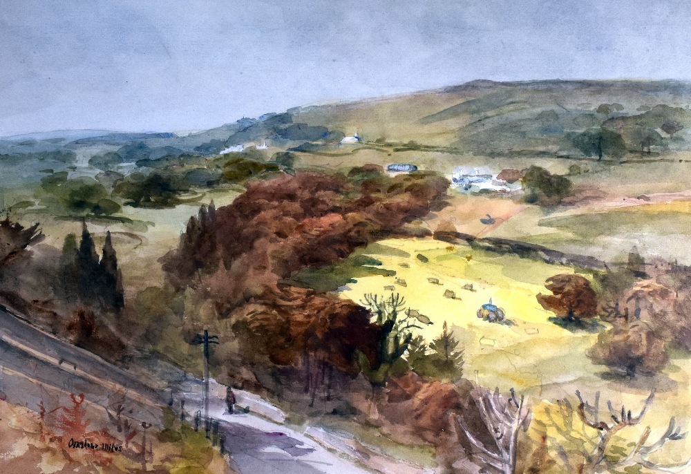 ARTHUR MILES pair of watercolours - both South Wales landscapes, one entitled 'The Garth in Autumn',